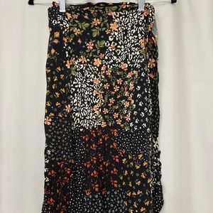 Floral Midi Wrap Skirt
